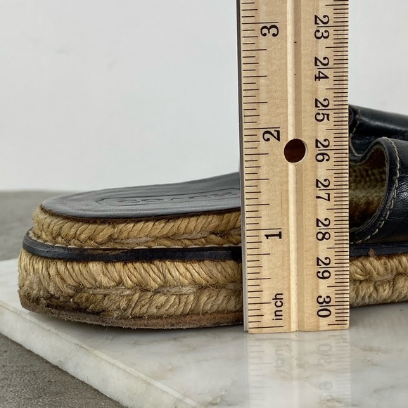 LAST DAY!!!    Coach Black Leather Espadrille Slide Sandals - Picture 11 of 11